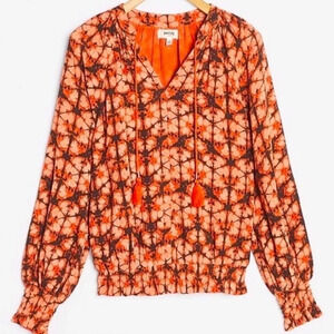 Anthropologie Porridge Elisabeth Boho Tassel Top Women’s Size Small Orange
